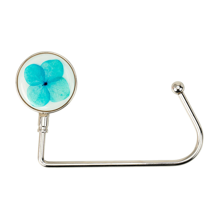 Handbag hanger blue hydrangea