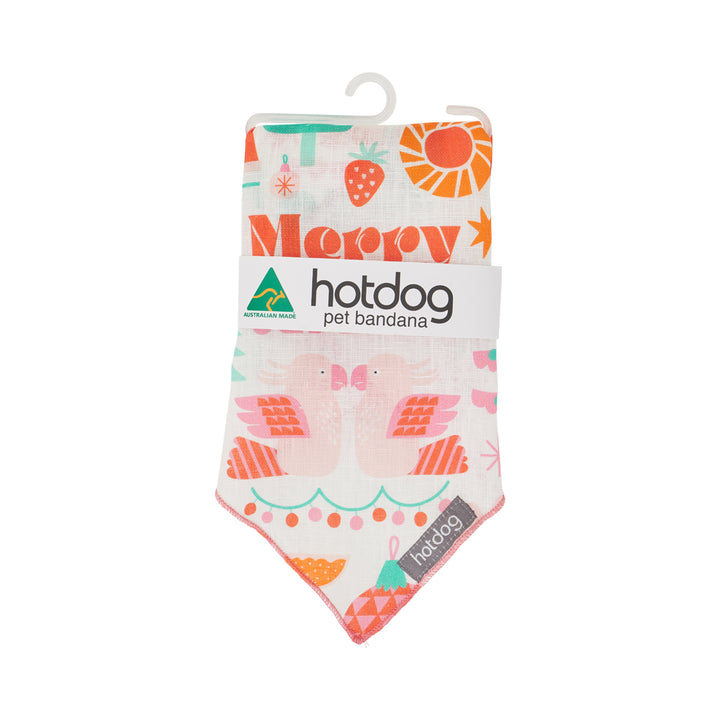 Hot Dog - Bandana - Linen - Merry Xmas