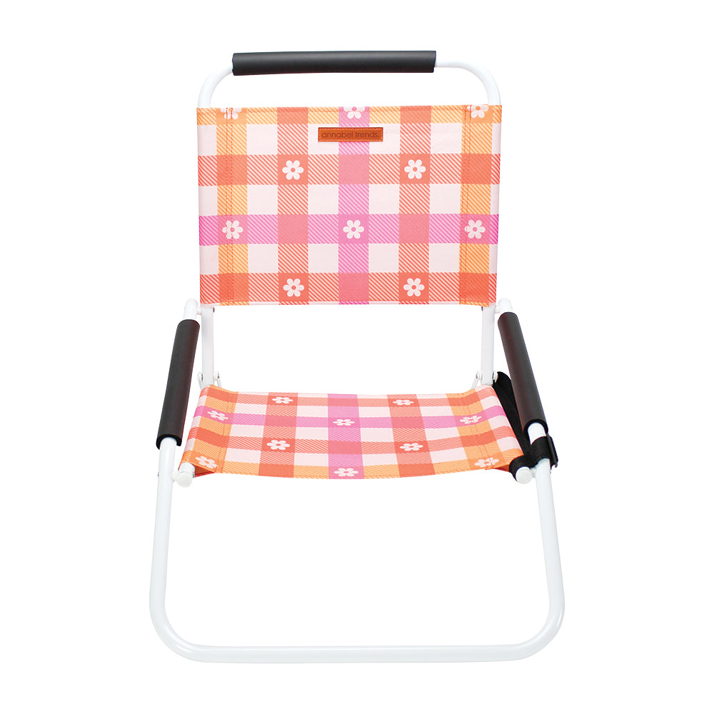 beach chair daisy gingham