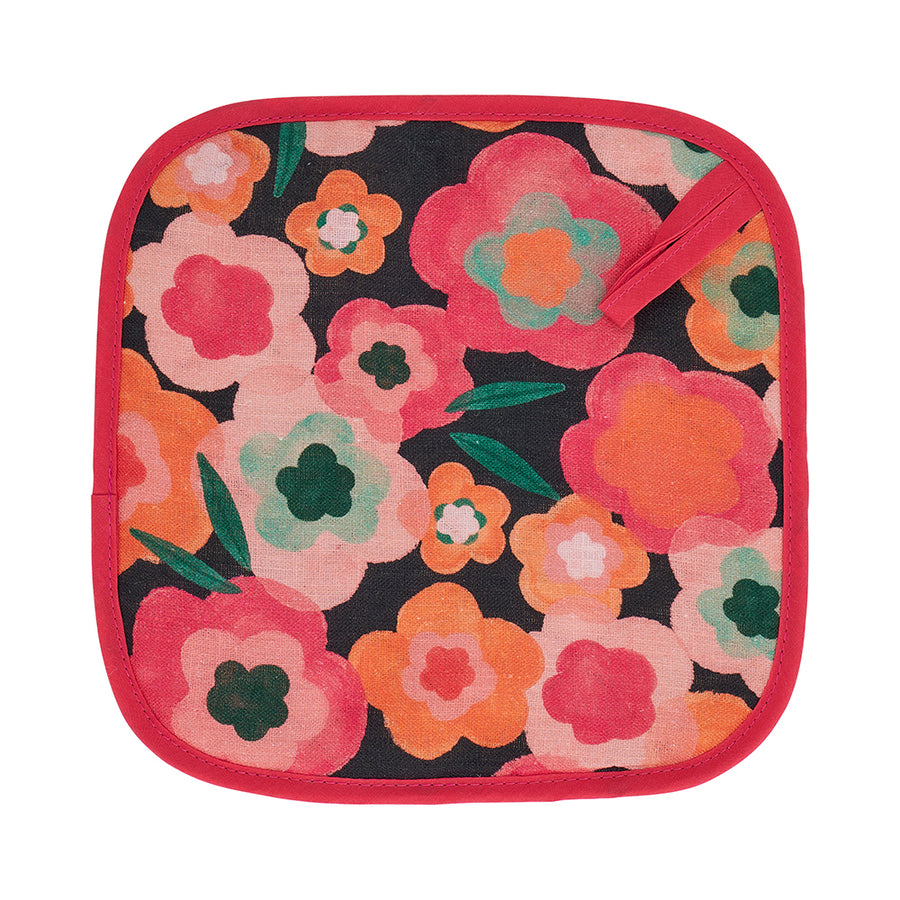 Midnight Blooms linen Pot Holder