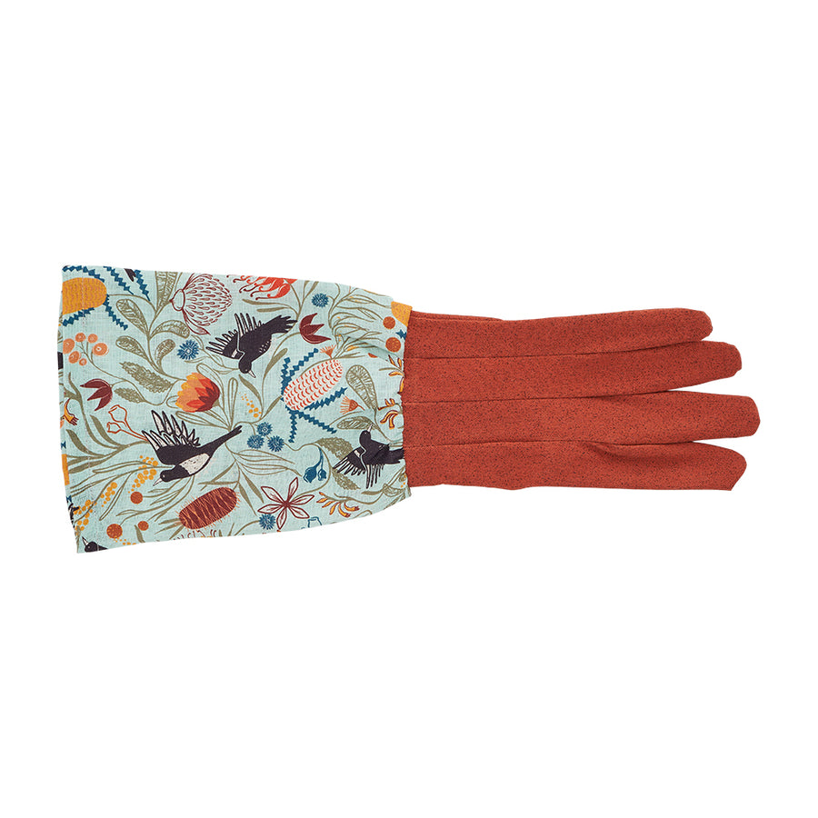 Magpie Floral linen long sleeve garden glove