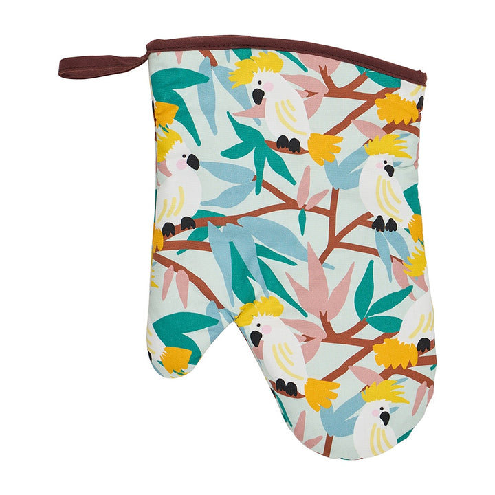 Annabel Trends white cockatoo Single Oven Mitt