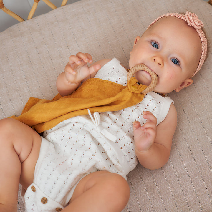 muslin security blanket mustard