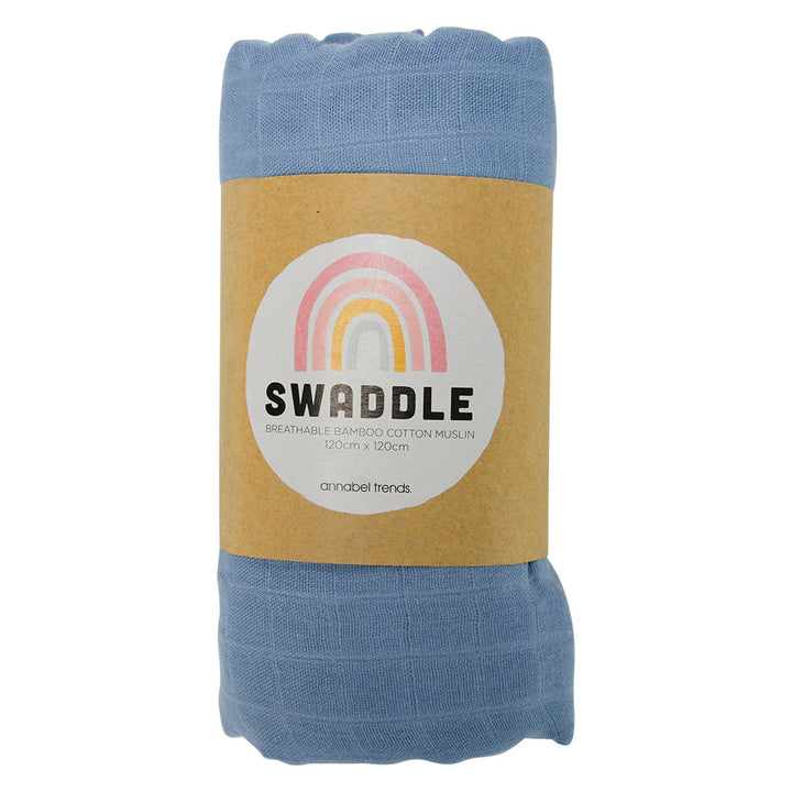 muslin swaddle blue