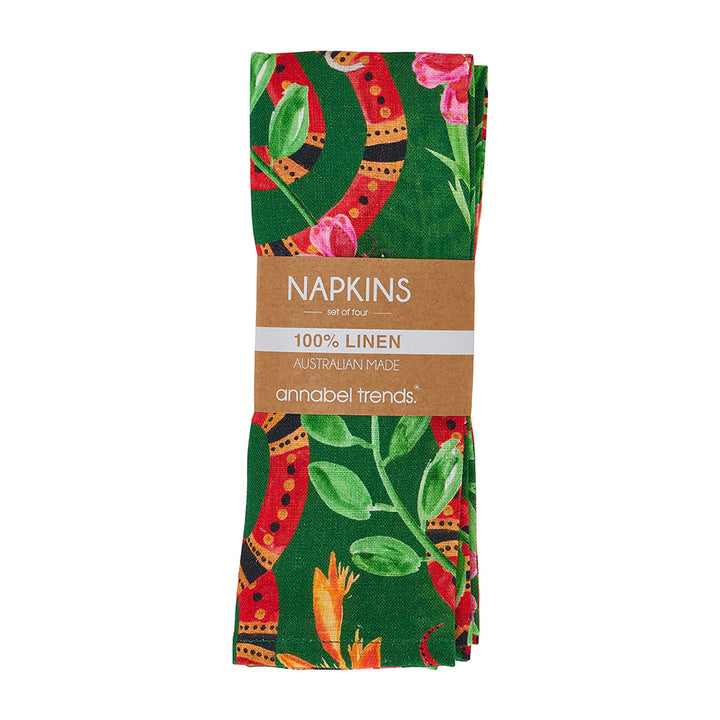 jungle snake design - linen napkin