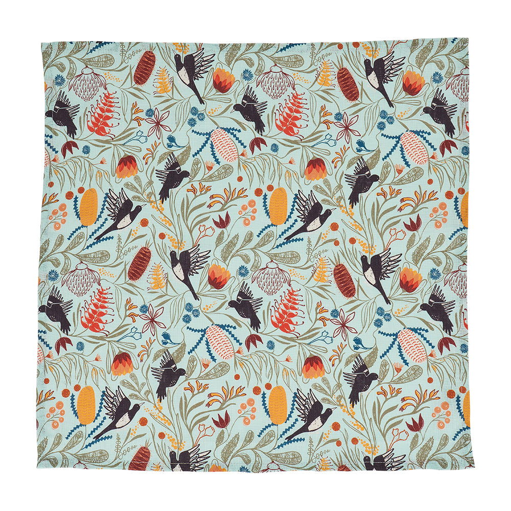 Magpie floral linen napkin set
