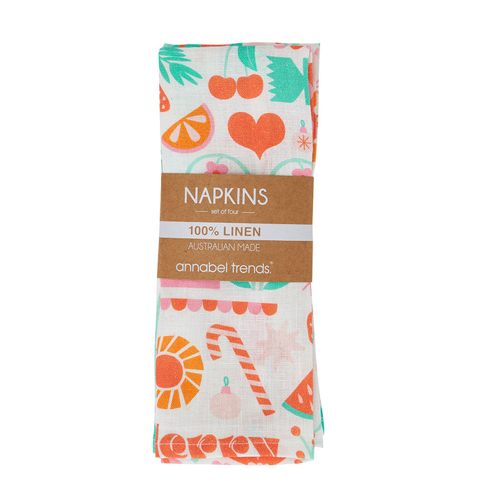 Napkin Set - Linen - Merry Xmas