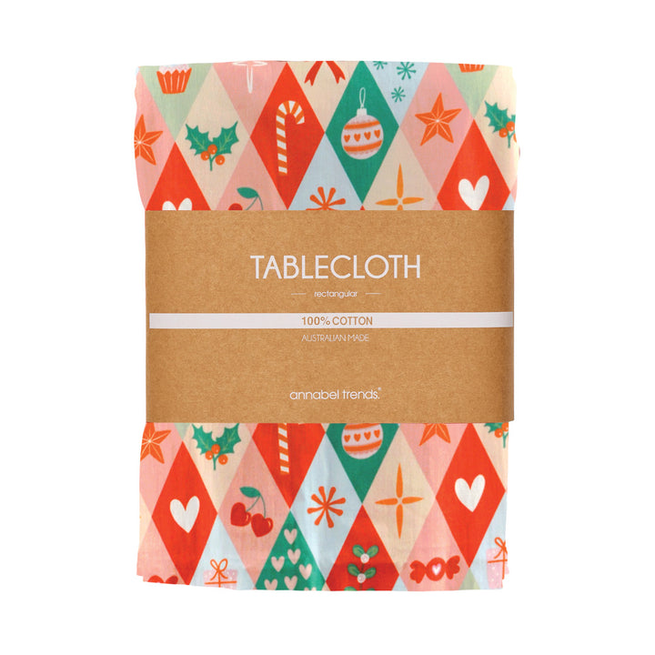 Tablecloth - Cotton - Christmas Harlequin - Medium 140cm x 240cm