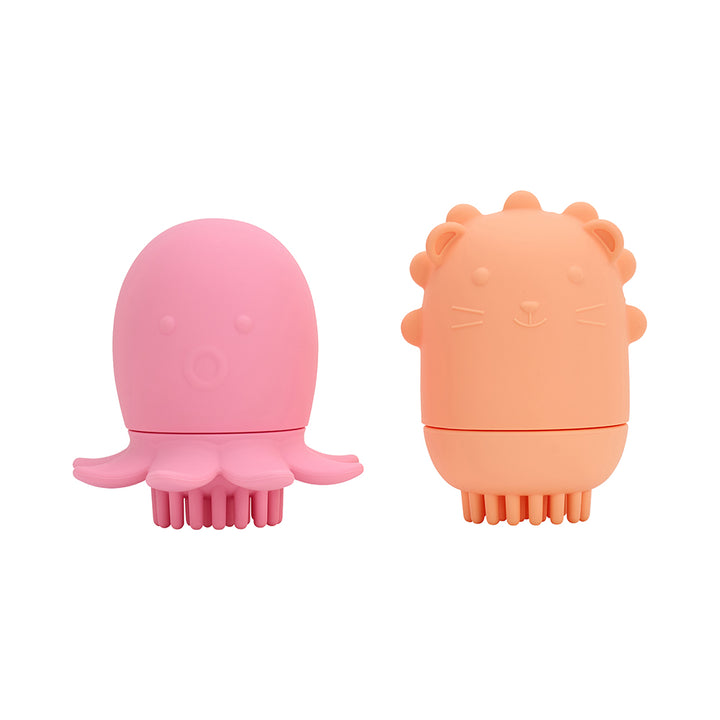 Silicone Bath and Brush Set - Octopus and Lion set.
