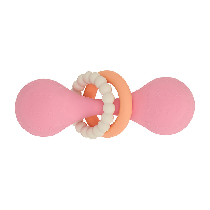 Silicone Dumbbell Rattle - Pink