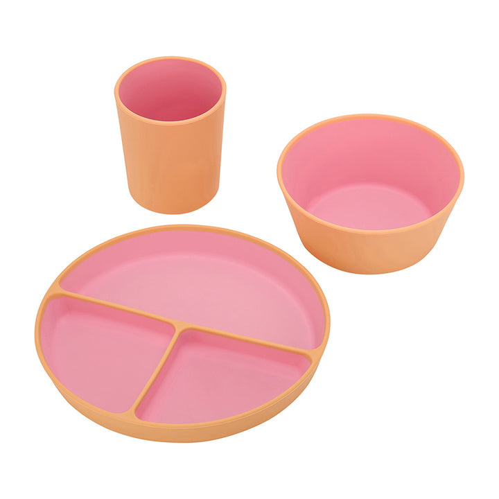 Silicone Two Tone dinner set - Pink