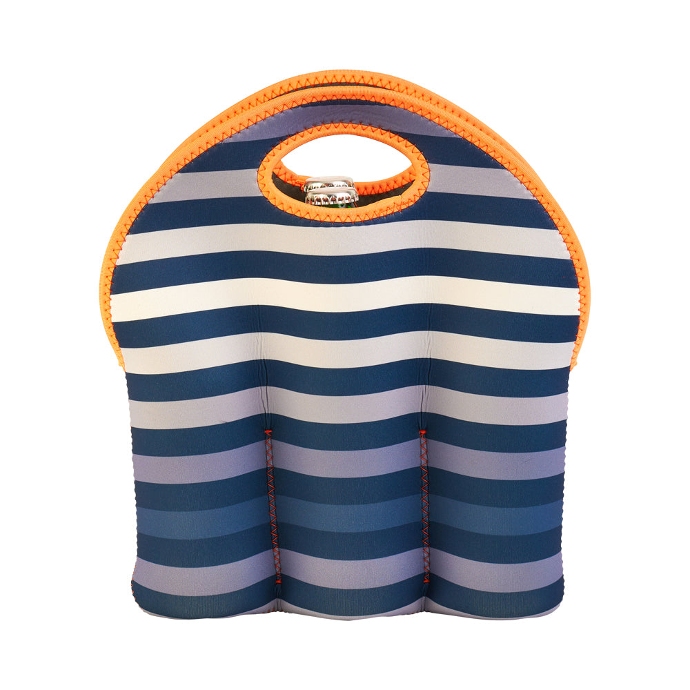 6 pack carrier Neoprene cooler - gradient stripe
