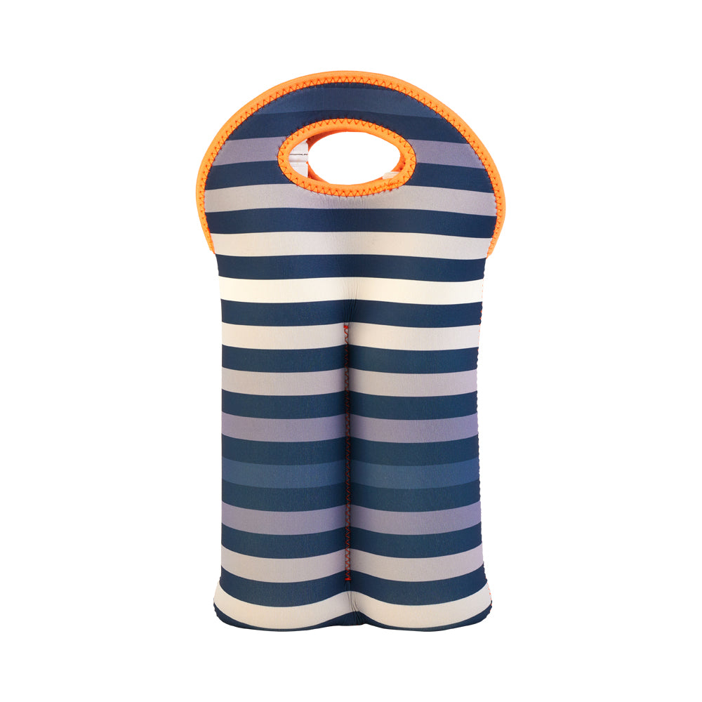 NEOPRENE DOUBLE BOTTLE BAG GRADIENT STRIPE DESIGN