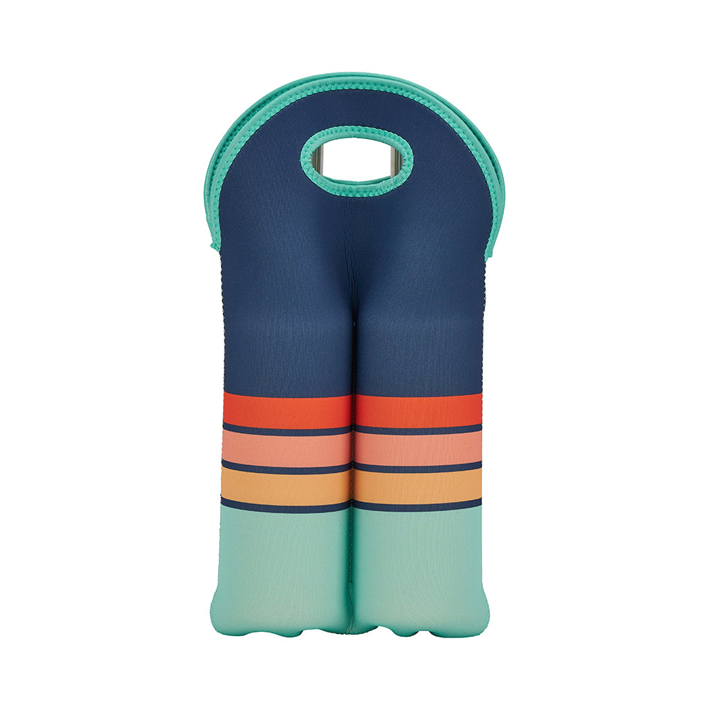 NEOPRENE DOUBLE BOTTLE BAG - NAVY SUNRISE