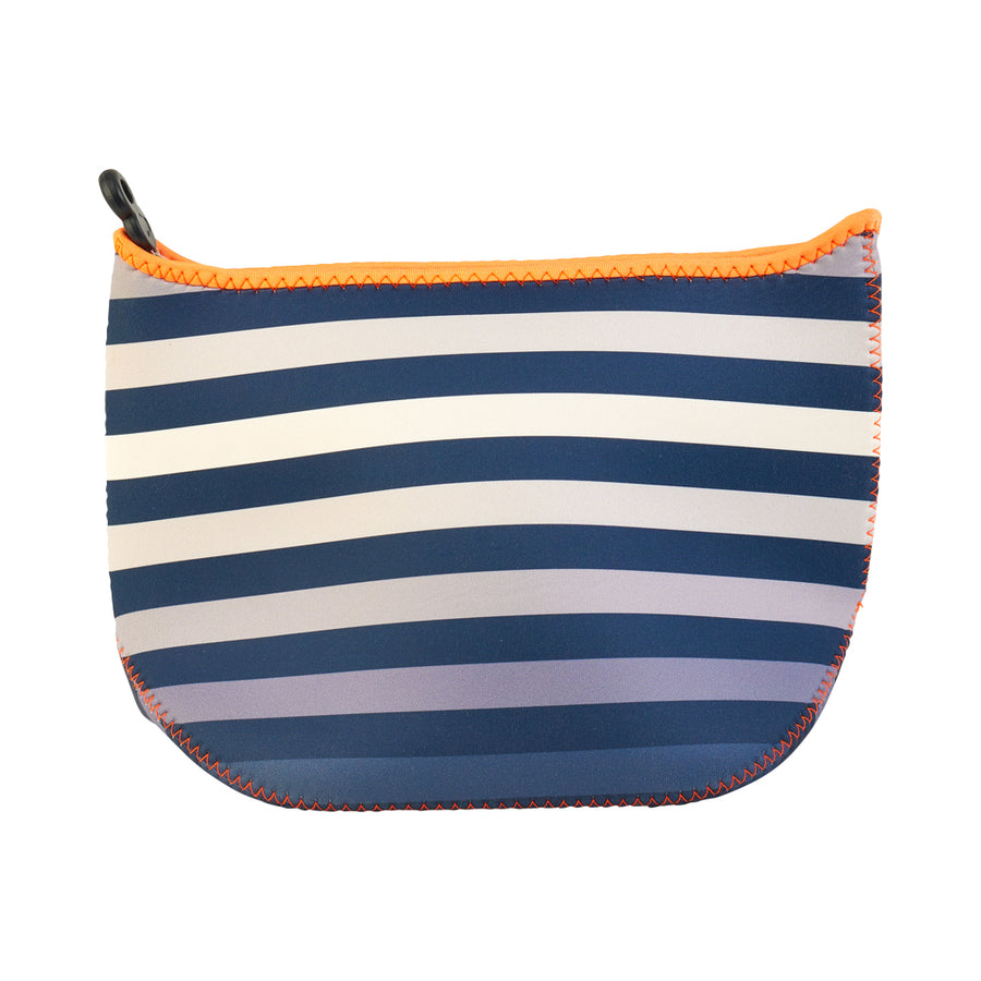 Neoprene wet pack for toiletries - gradient stripe design