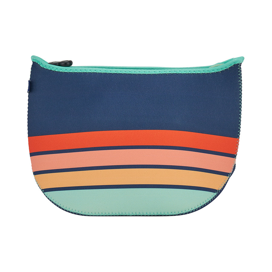 neoprene wet pack toiletries bag in navy stripe