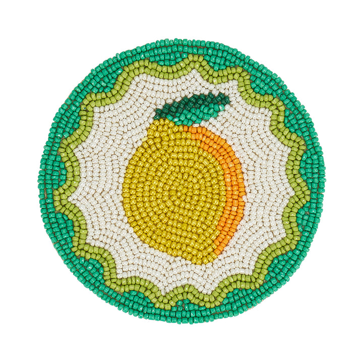Beaded Coaster- Lemon