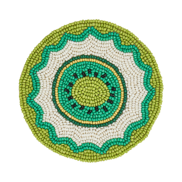 Beaded Coaster- kiwi