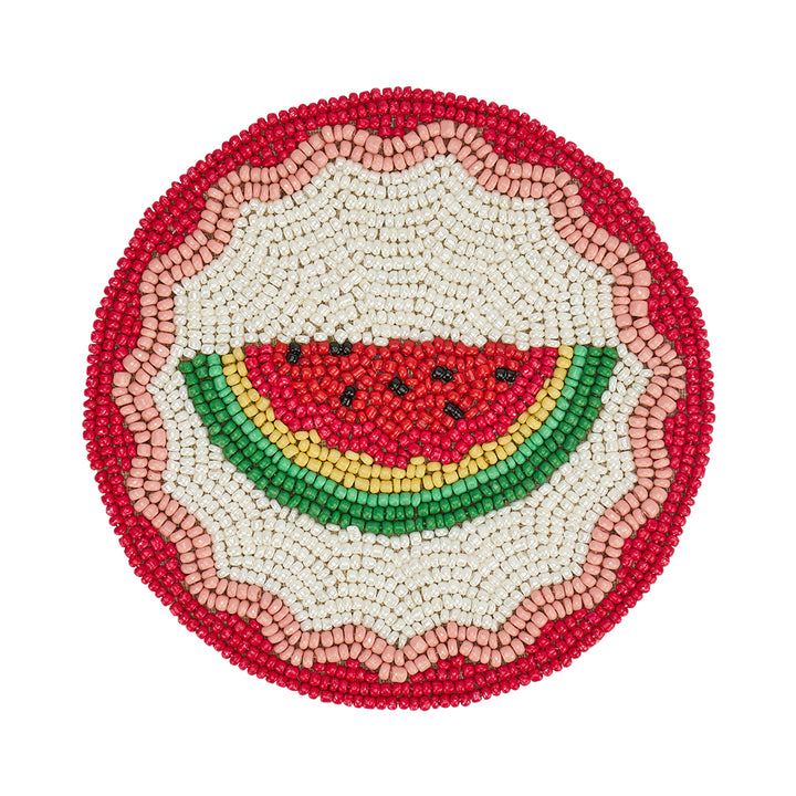 Beaded Coaster- watermelon