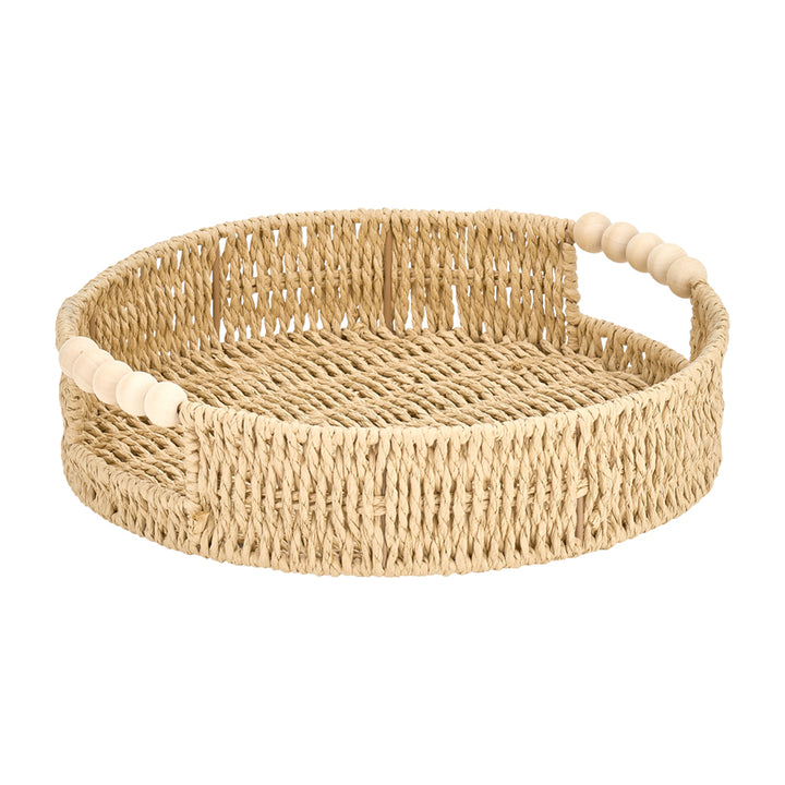 Papier Woven Round Tray - Natural