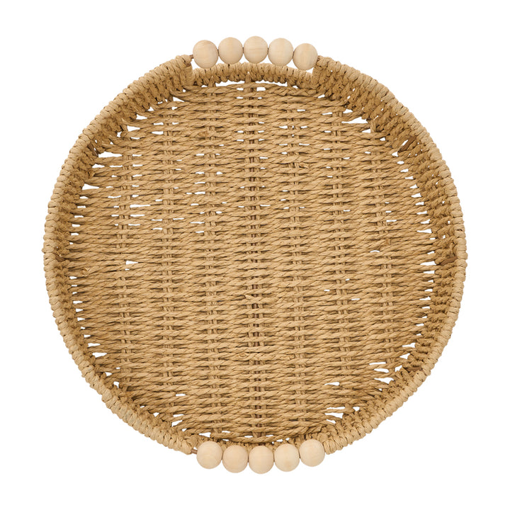 Papier Woven Round Tray - Natural