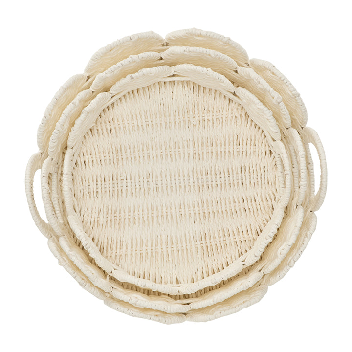 Papier Woven Tray Set - white