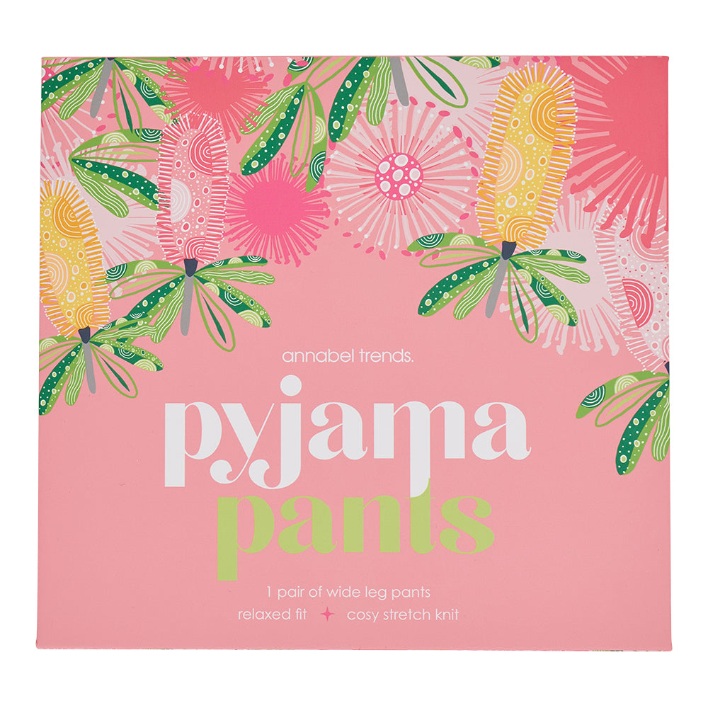 Pink Banksia Sleep Pants packaging