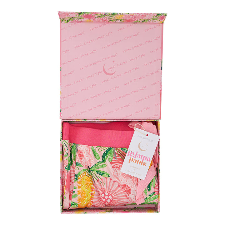 Pink Banksia Sleep Pants packaging