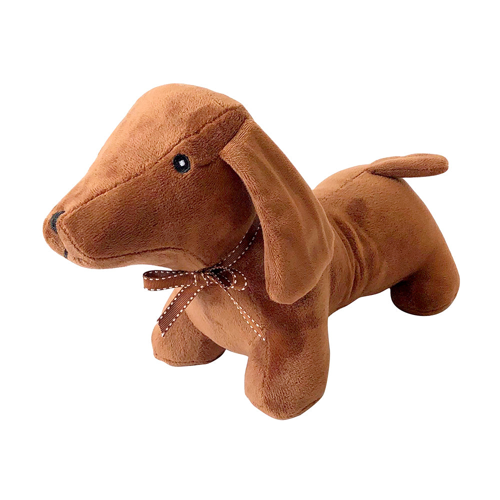 Dachshund playing with doorstop sales