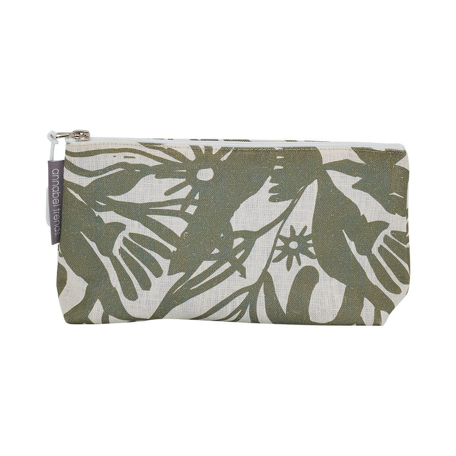  linen small cosmetic bag - abstract gum