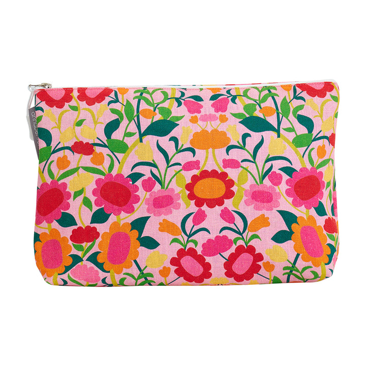 Cosmetic Bag - Linen - Large - Flower Patch