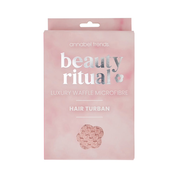 Beauty Ritual Waffle Hair turban Towel - dusty pink