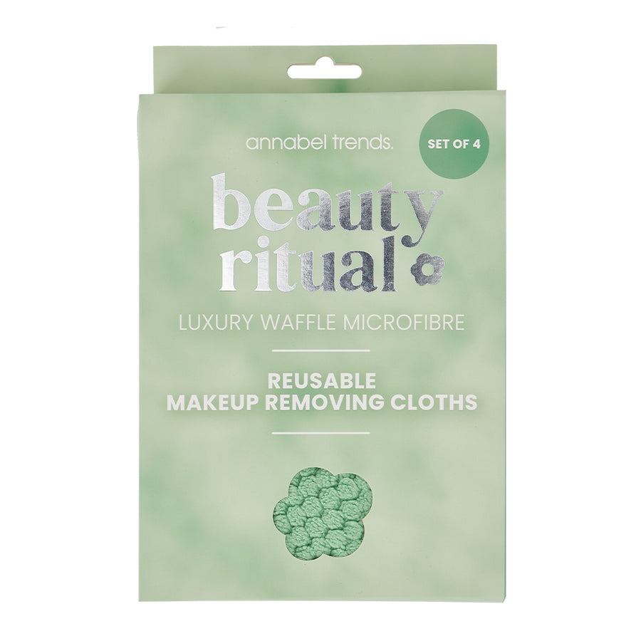 Annabel Trends Beauty Rituals Waffle Microfibre Makeup Remover cloths - moss