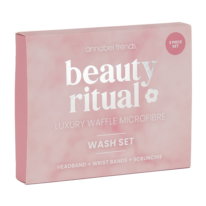 Annabel Trends Beauty Rituals Waffle Microfibre wash set - Dusty pink