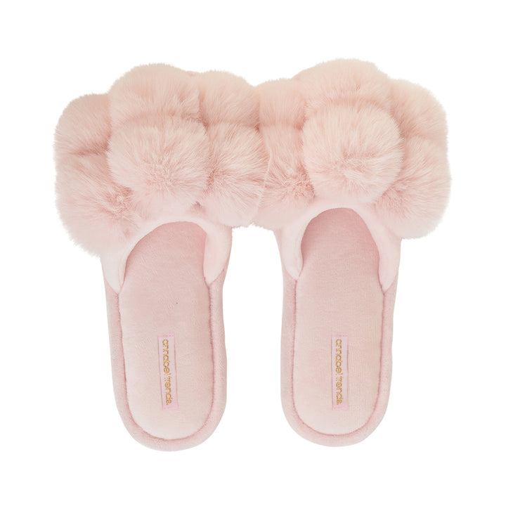 Cosy Luxe Pom Pom slippers - Pink Quartz