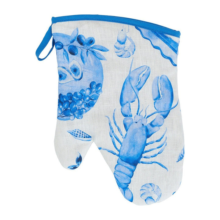 Oven Mitt - Single - Linen - Seafood Blue