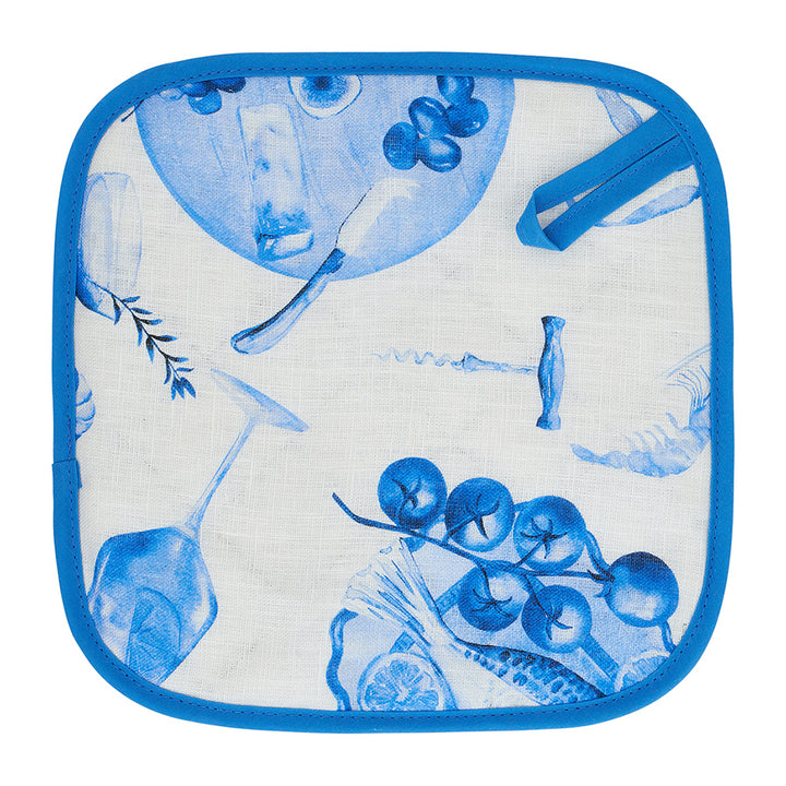 Pot Holder - Linen - Seafood Blue