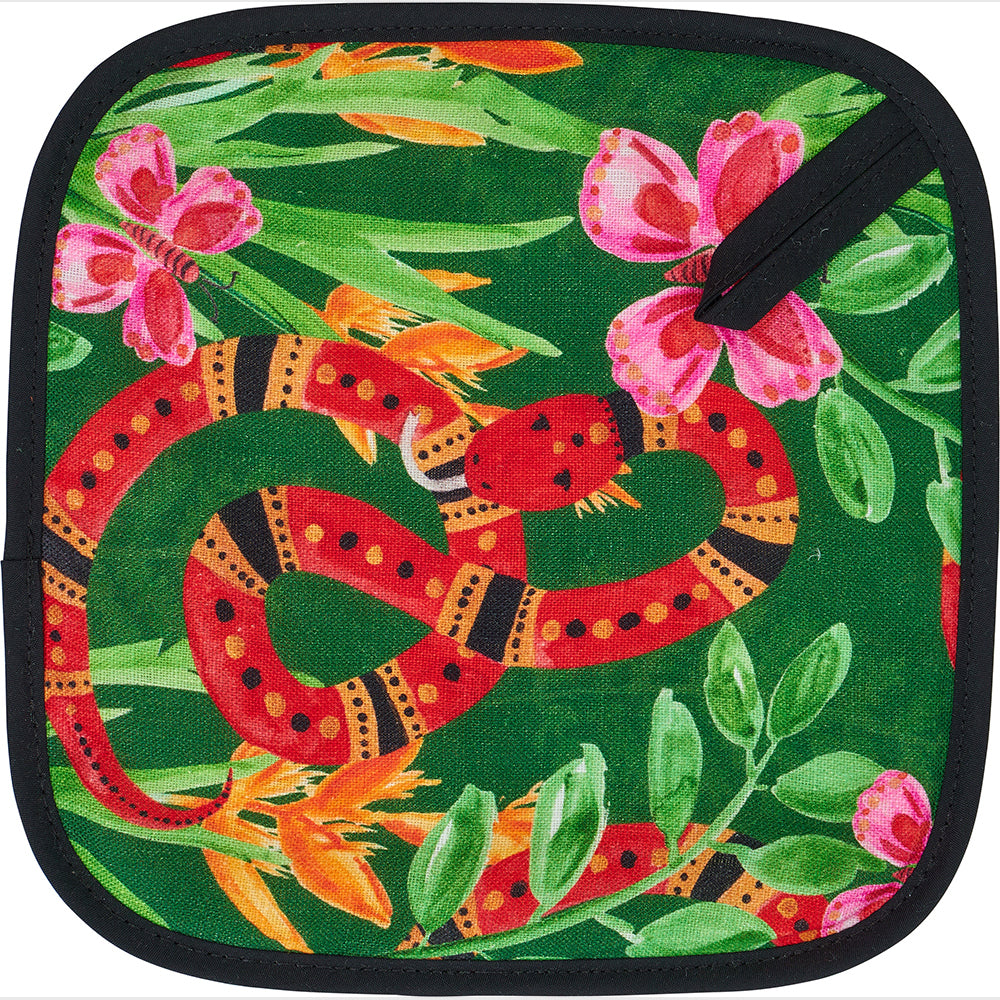 Pot Holder - Linen - Jungle Snake