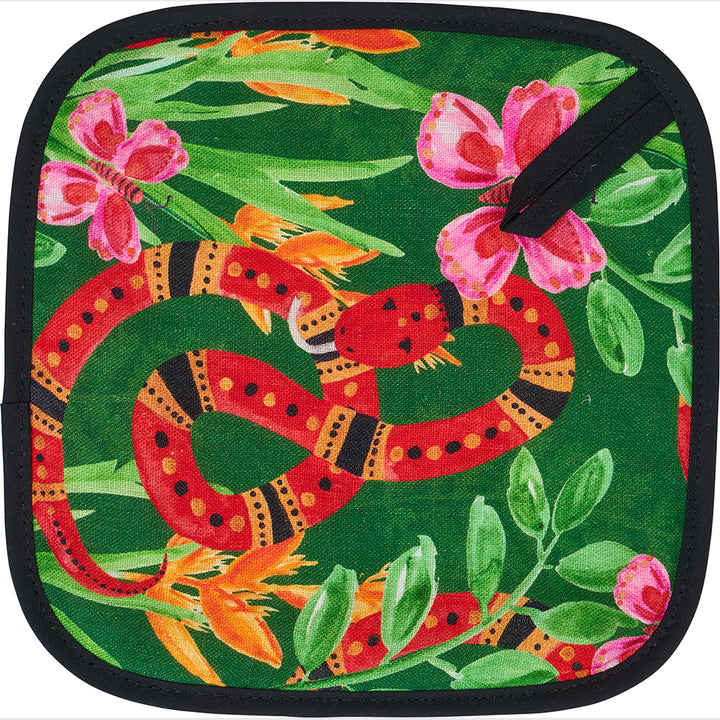 Pot Holder - Linen - Jungle Snake