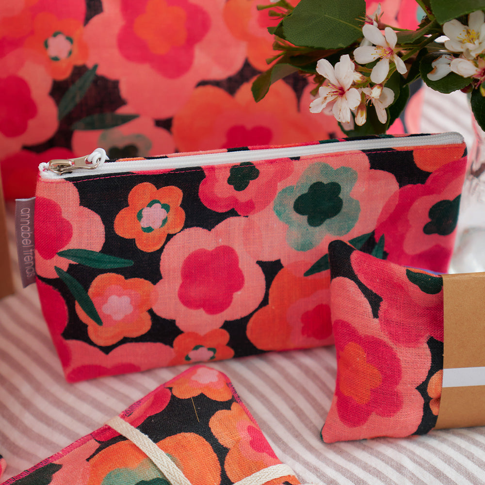 Midnight Blooms Cosmetic Bags
