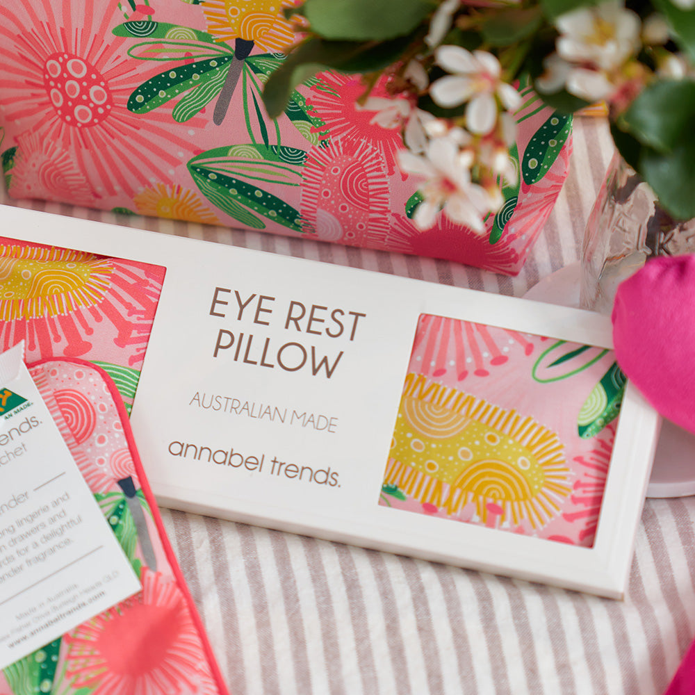 Annabel Trends Pink Banksia eye rest pillow