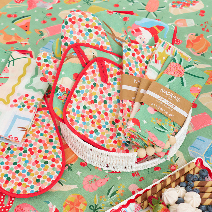 Annabel Trends - Papier Woven Tray - Beaded - Home Decor - Confetti