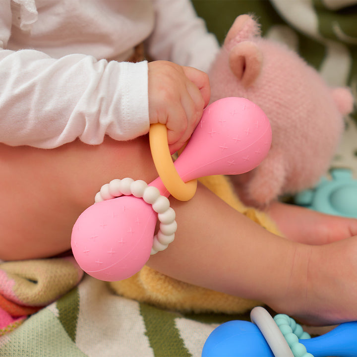 Annabel Trends - Silicone Rattles - Dumbbell Rattle - mini Chubby bubby