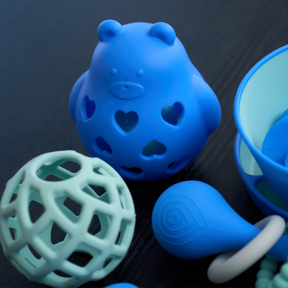 Annabel Trends - Silicone Roly Rattle - Bear - - Blue - Bath toys