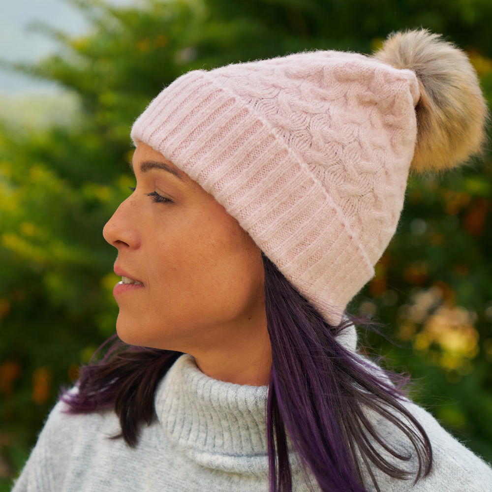 Snood and beanie set - pink