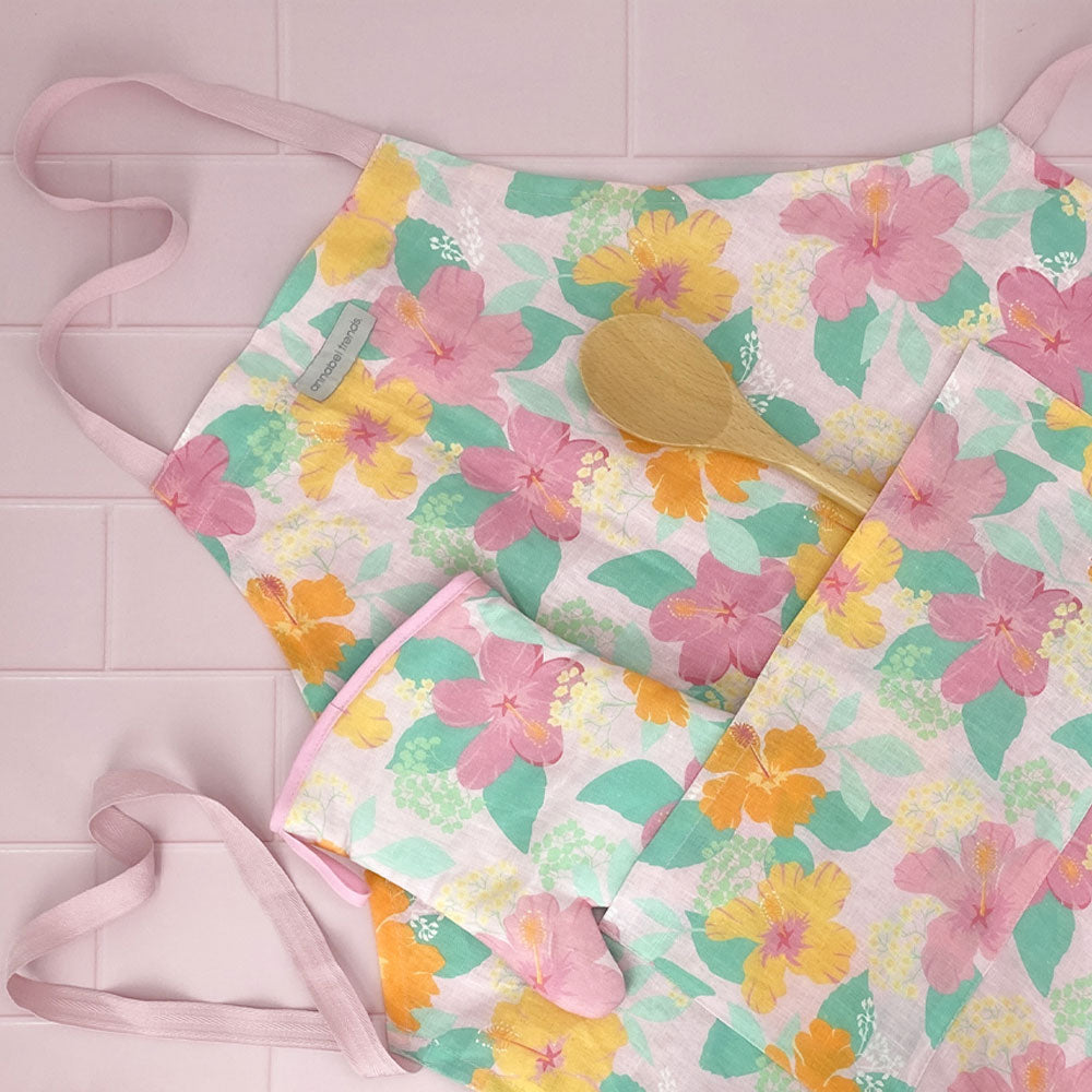 Pot Holder - Linen - Hibiscus