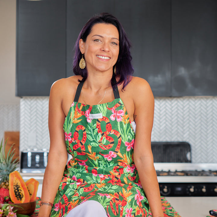 Oven Mitt - Single - Linen - Jungle Snake