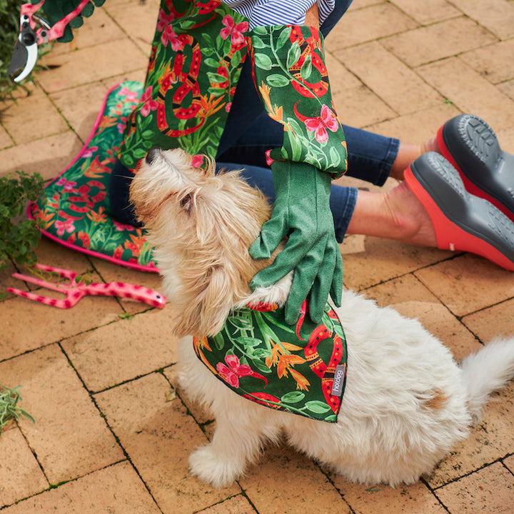 Long Sleeve Garden Gloves - Linen - Jungle Snake