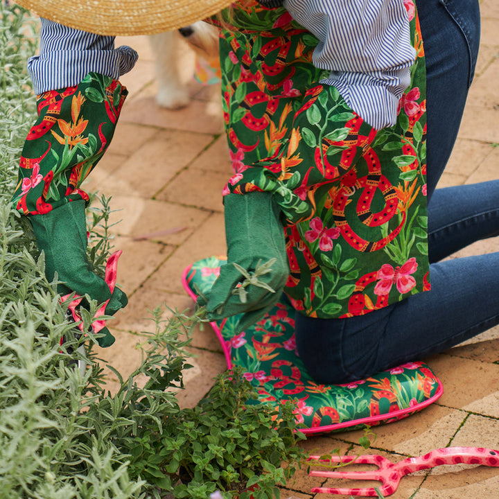 Long Sleeve Garden Gloves - Linen - Jungle Snake