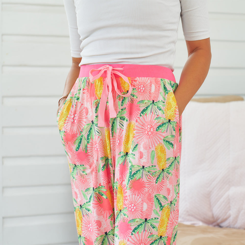 Annabel Trends Pyjama Pants - Pink Banksia